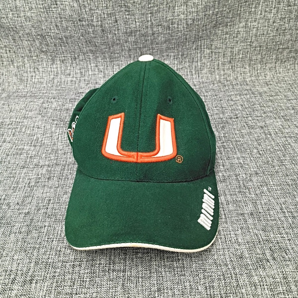 Colosseum Miami Hurricanes Green Adjustable Baseball Men's Sports Cap Hat